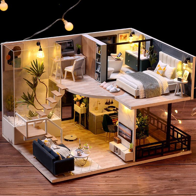 diy小屋手工制作房子拼装立体拼图模型女生玩具女孩生日礼物