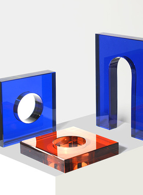 极速现代家居装饰创意p几何透明水晶摆件软装家居电视柜桌面小摆