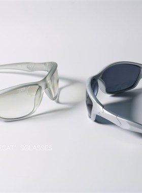 极速未来感磨砂质感骑行太阳u眼镜UV400抗UV环绕型机甲元素潮太阳