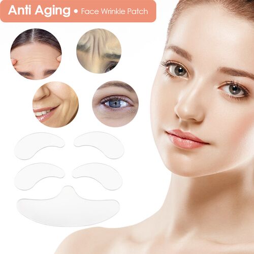 极速5pcs Reusable Silicone Patches Anti WriPnkle Aging Pads