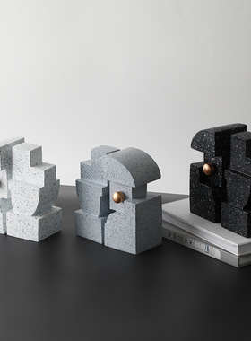 极速北欧样板间书o挡树脂摆件创意家居别墅书房装饰品摆件