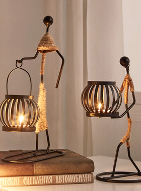 新品Vintage Candle Holders HomeB Decoration Metal People Mod