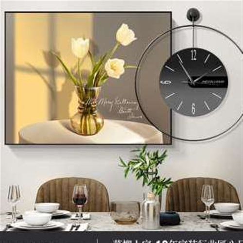 极速新品厂销电表箱画装n饰画A带钟表可推拉遮配电箱总开关盒网路