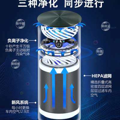 极速新款车载空气净化器 无线车用负离子汽O车消除异味车内除甲醛