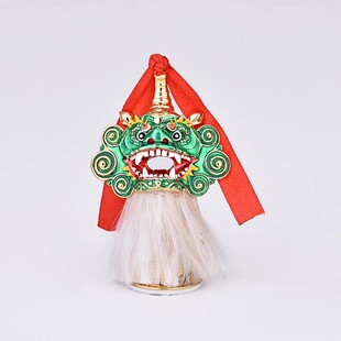 极速汕尾麒麟狮i醒狮铜饰物汽车摆件挂件海陆丰虎狮头摆设挂饰CTV