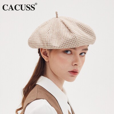速发Beret women's winter British retro literary octagonal ha
