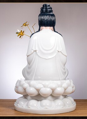 极速家用汉白玉大势至菩萨坐莲坐B像佛像西方三圣观音菩萨摆件石