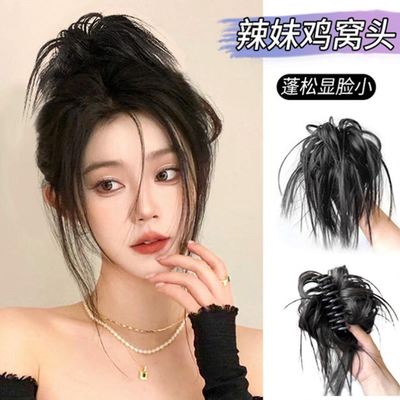 极速辣妹鸡窝头假发抓夹女大号鲨鱼夹鸡毛毽O子头发蓬松神器发夹