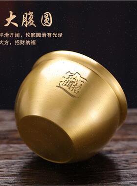 极速纯铜一桶金摆件小水s筒创意迷你铜缸家居办公室桌面茶几茶盘