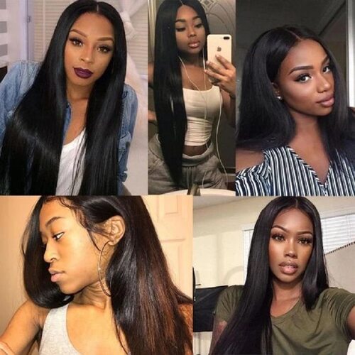极速Wholesale black baby hair fronEt lace long Straight wigs