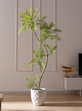 新品仿真蓝花楹客k厅氛围感仿生假花树室内大型绿植物落地盆栽装