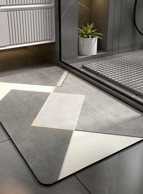 极速浴室地垫吸水2l026新款老人防滑硅藻泥垫子卫生间门口地毯速