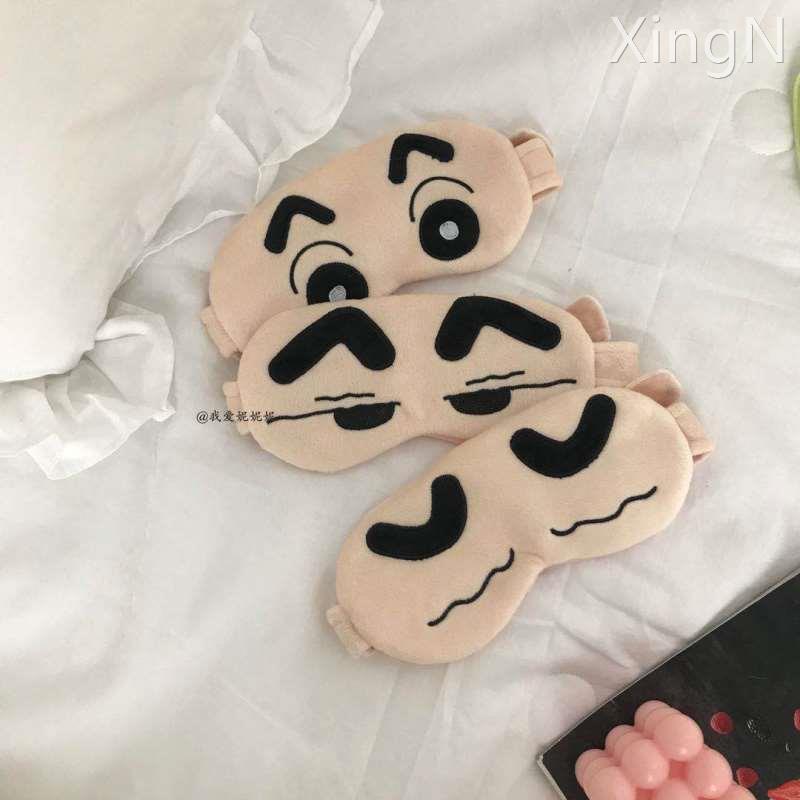 极速可爱卡通小新毛绒遮光睡眠眼罩透气学生午Z睡冰敷眼罩