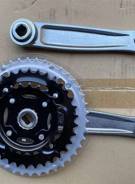 极速铝合金三片牙盘48*38*28齿 42*34*24齿 黑色银X色山地车旅行