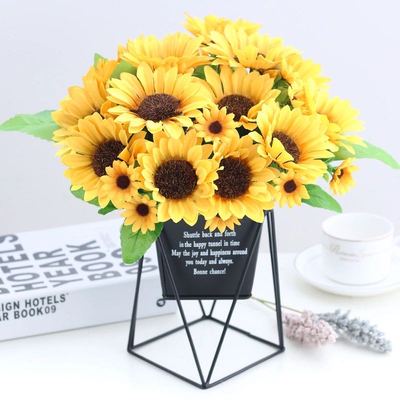 极速1 becautiful sunflower bouquet silk flower high quality