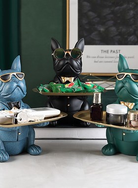 极速Cool Bulldog Statue Tabley Decoration Fashion Sculpture