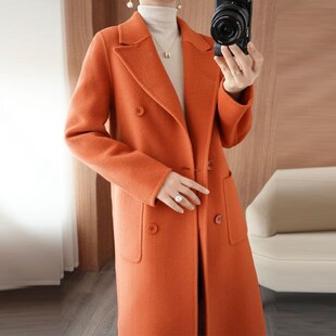 小个子秋冬毛呢外套 高端气质修身 高档大衣女中长款 洋气2023年新款