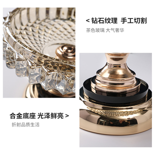北欧轻奢水晶玻璃烟灰缸客厅办公室家用简约烟缸创意茶几饰品摆件