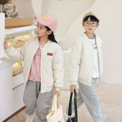整块棉衣儿童校服神器男童羽绒棉保暖外套女童加绒中大学生内胆冬