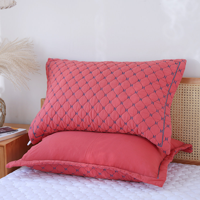 纯棉枕套一对装新款家用单人枕头套全棉纱布加厚款乳胶枕芯内胆套