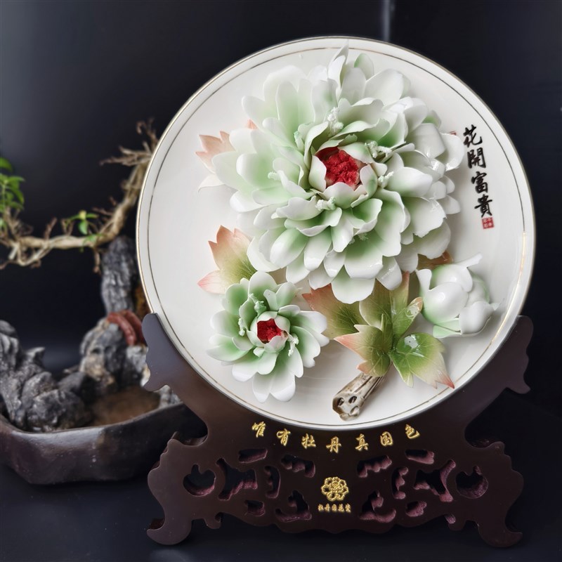 结婚商务创意礼品牡丹瓷教师节春节中秋节手工艺陶瓷洛阳特色礼品