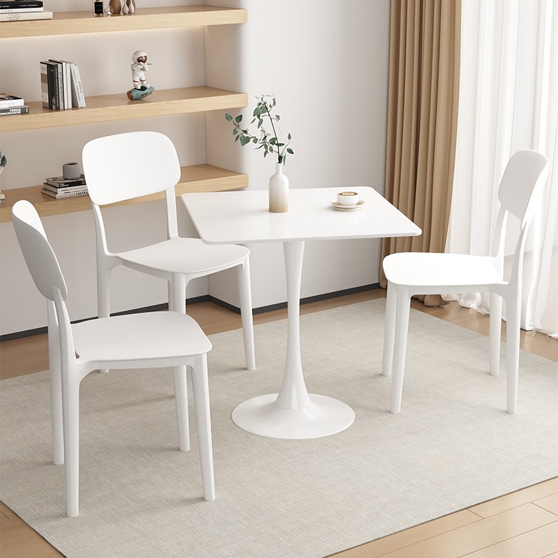 奶油风方形茶几客厅家用小户型阳台餐桌茶桌椅奶茶店办公小方桌子