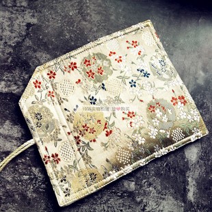 一诺千金手作新那年花开织锦缎钢笔国潮中国风笔帘古风绣花卷笔袋