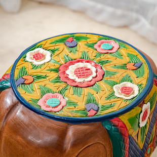 异丽泰国木雕大象凳子客厅实木换鞋凳泰式矮凳坐凳装饰工艺品摆件