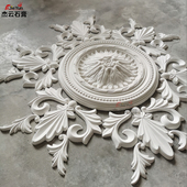 饰圆盘 雕花装 法式 灯盘石膏花角花圈吊顶镂空拼花造型线条玄关欧式