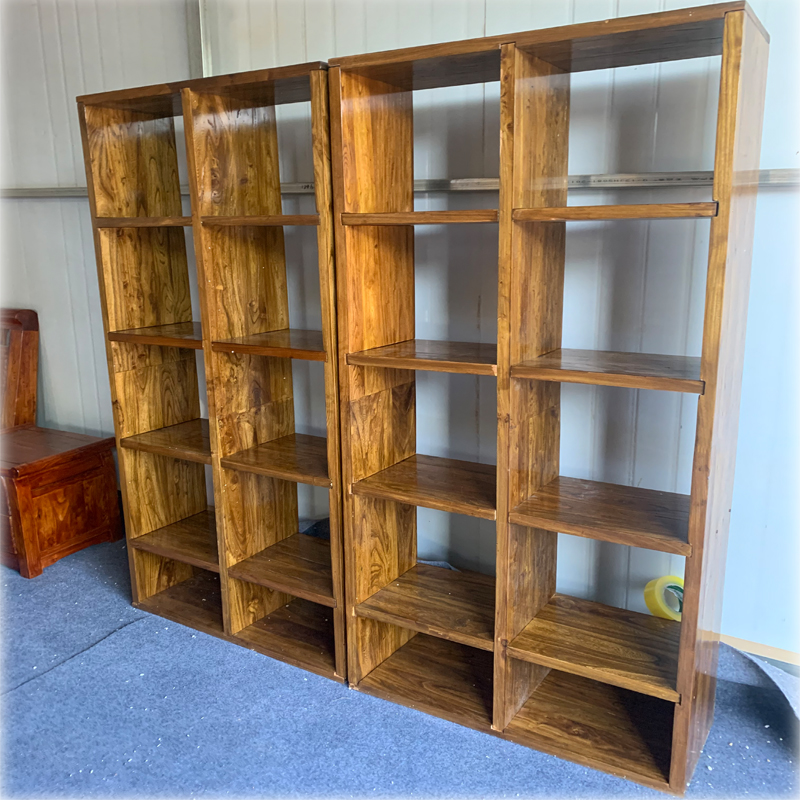 纯实木木书架展示架榆木储物架格子经济型置物架吊柜满墙架子定做