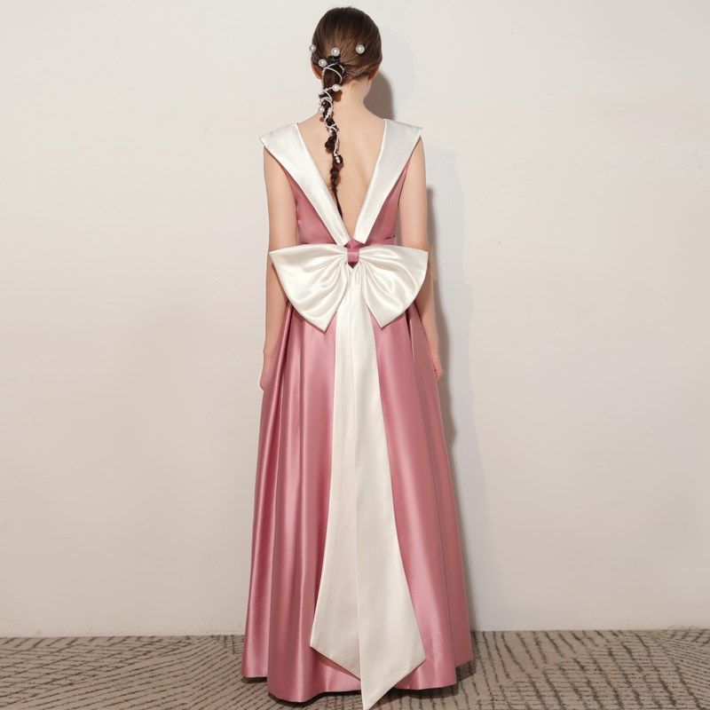 女童小提琴演奏钢琴长笛演出晚礼服高端儿童走秀生日宴会公主长裙