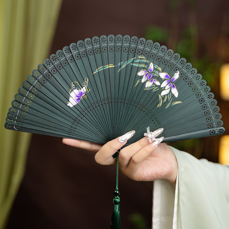 全竹扇古风扇子中式折扇夏天小巧便携汉服拍照旗袍舞蹈扇定制