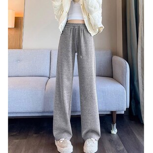 145显高垂感糯米裤 150小个子灰色糯米裤 子女加绒阔腿裤 裤 xxs 冬季