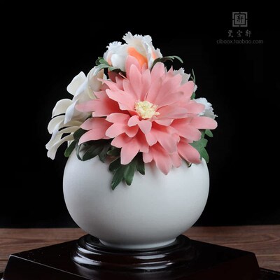 百花齐放陶瓷家居装饰玄关厨柜博古架办公桌白瓷瓷器工艺品摆件
