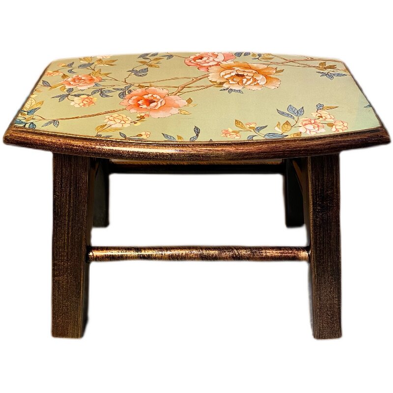 北欧美式凳子实木小凳子创意方凳复古客厅凳家用儿童凳茶几凳新品