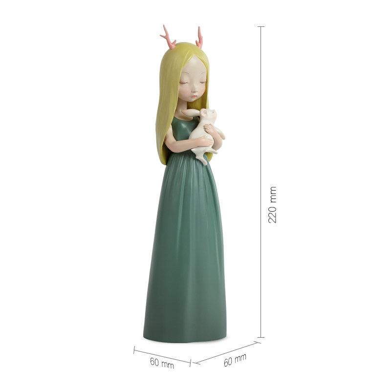 小鸡磕技兔小女孩创意生日礼品新婚礼物办公室桌面摆件家居艺术品