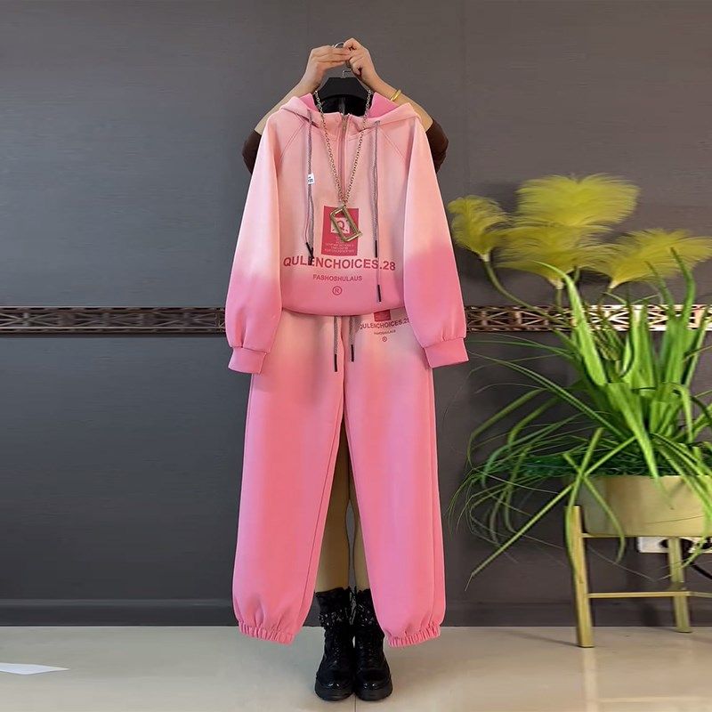 大码女装连帽半拉链长袖卫衣束脚长裤胖MM新春款过度色休闲两件套,女装/女士精品,大码套装,淘宝优惠券,粉丝福利购,淘宝优惠卷