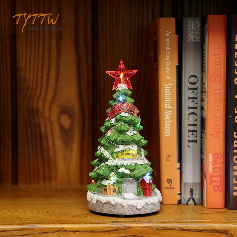 彩灯音乐圣诞节树商场新年装饰创意桌面客厅摆件家居饰品橱窗道具