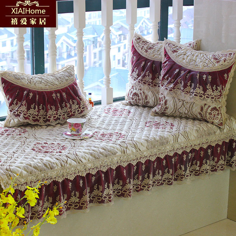 欧式飘窗垫窗台垫定做卧室阳台垫坐垫榻榻米垫子可机洗飘窗毯公主