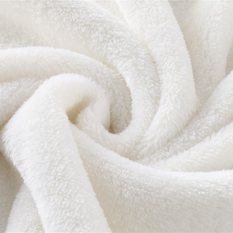 软绵绵长耳朵兔子毛绒毯子斗篷保暖兔耳朵披风毛毯 白色长耳朵兔