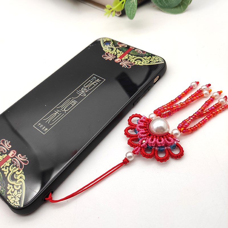 【繁花】双面小凤冠手机钥匙扣挂饰儿童创意手工礼物DIY材料包