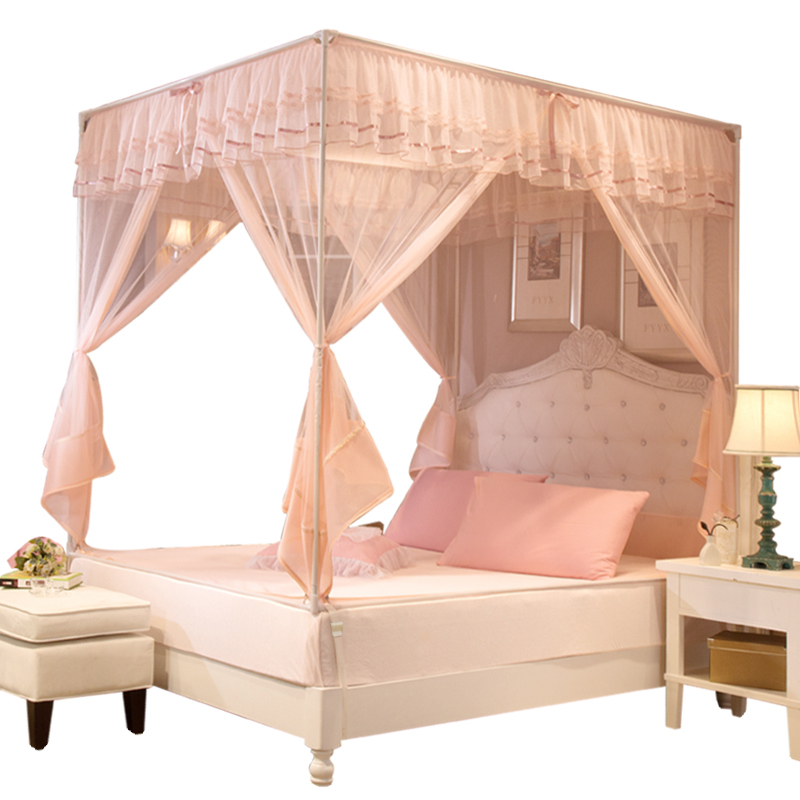 2021年新款儿童防摔蚊帐家用加密免安装拉链蒙古包三开门坐床式