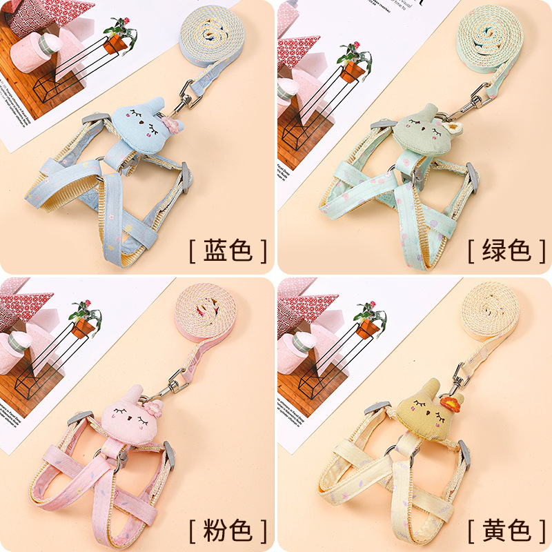 狗狗猫咪牵引绳小型犬泰迪比熊博美胸背带小狗幼犬遛狗猫绳狗链子