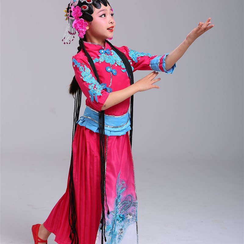 俏花旦水梨园舞蹈演出服儿童戏服京剧小花旦花木兰戏曲表演服装