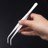 304不锈钢镊子圆弯头加长水草敷料聂子 园艺种植多肉工具维修夹子