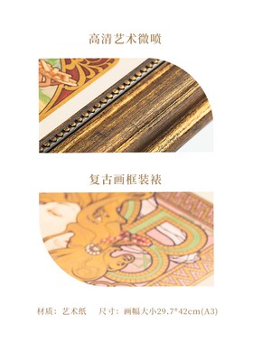 穆夏繁花美术馆文创客厅装饰画版画乔迁结婚生日礼物高档餐厅挂画