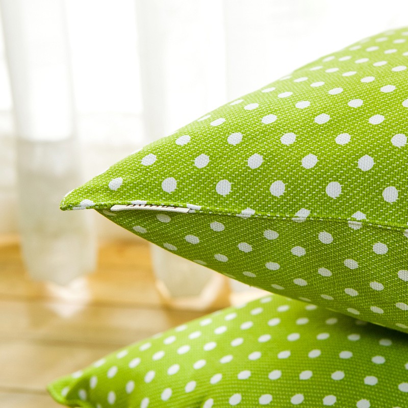 清新田园 绿色波点 沙发抱枕 靠垫套靠枕床头办公室纯棉腰枕靠背