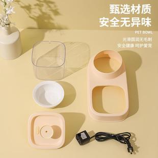 直销猫咪自动饮水机一体猫碗干湿粮分离猫碗饮水器不锈钢宠物 新款
