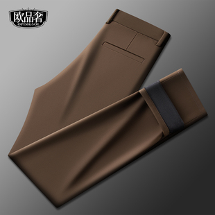 男款 冬季 子2025新款 复合绒 男裤 直筒长裤 休闲西裤 保暖修身 厚款