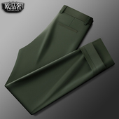 子纯色简约时尚 弹力舒适速干休闲直筒长裤 夏新款 男裤 轻薄休闲西裤